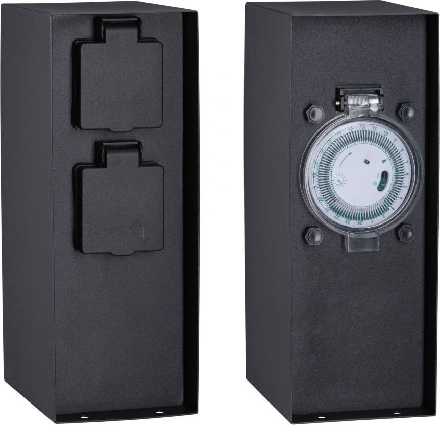 Paulmann Outdoor kolumna z gniazdami prograMator czasu IP44 230V Stal szlachetna Antracyt
