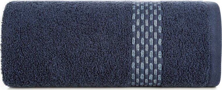 Eurofirany Ręcznik bawełniany z żakardową bordiurą RIVA 70X140 granatowy