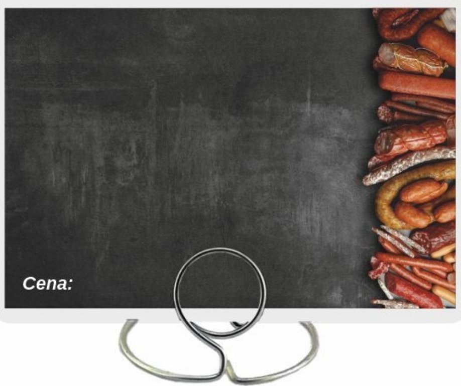 StudioCen Czarne cenówki laminowane na wędliny 50szt.