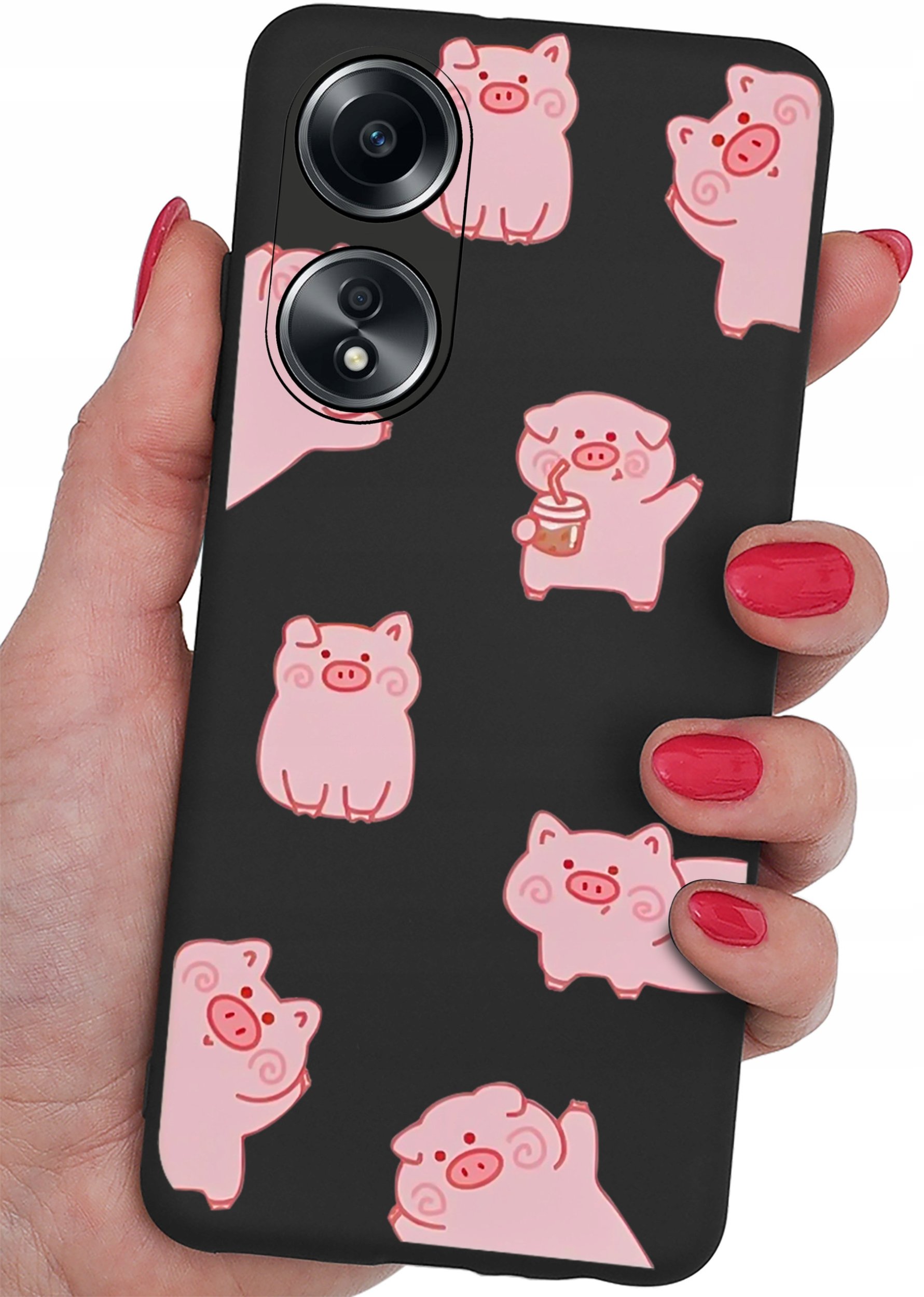 Etui do Oppo A58 4G CASE WZORY MATT PLECKI + SZKŁO OCHRONNE 9H