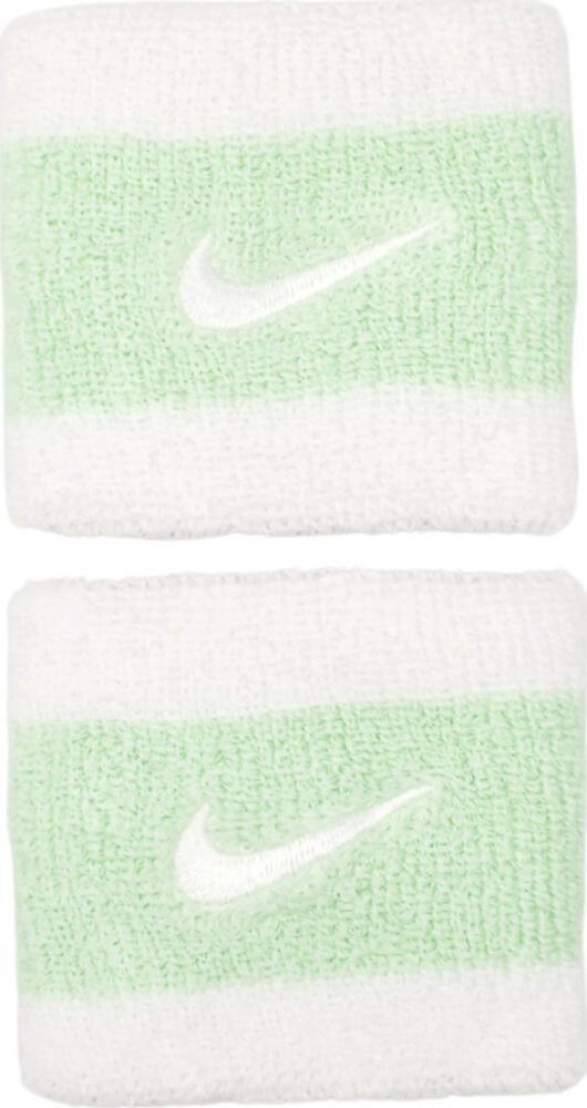 Frotki na nadgarstek Nike Swoosh Wristbands 2 szt. biało-zielone N0001565117OS