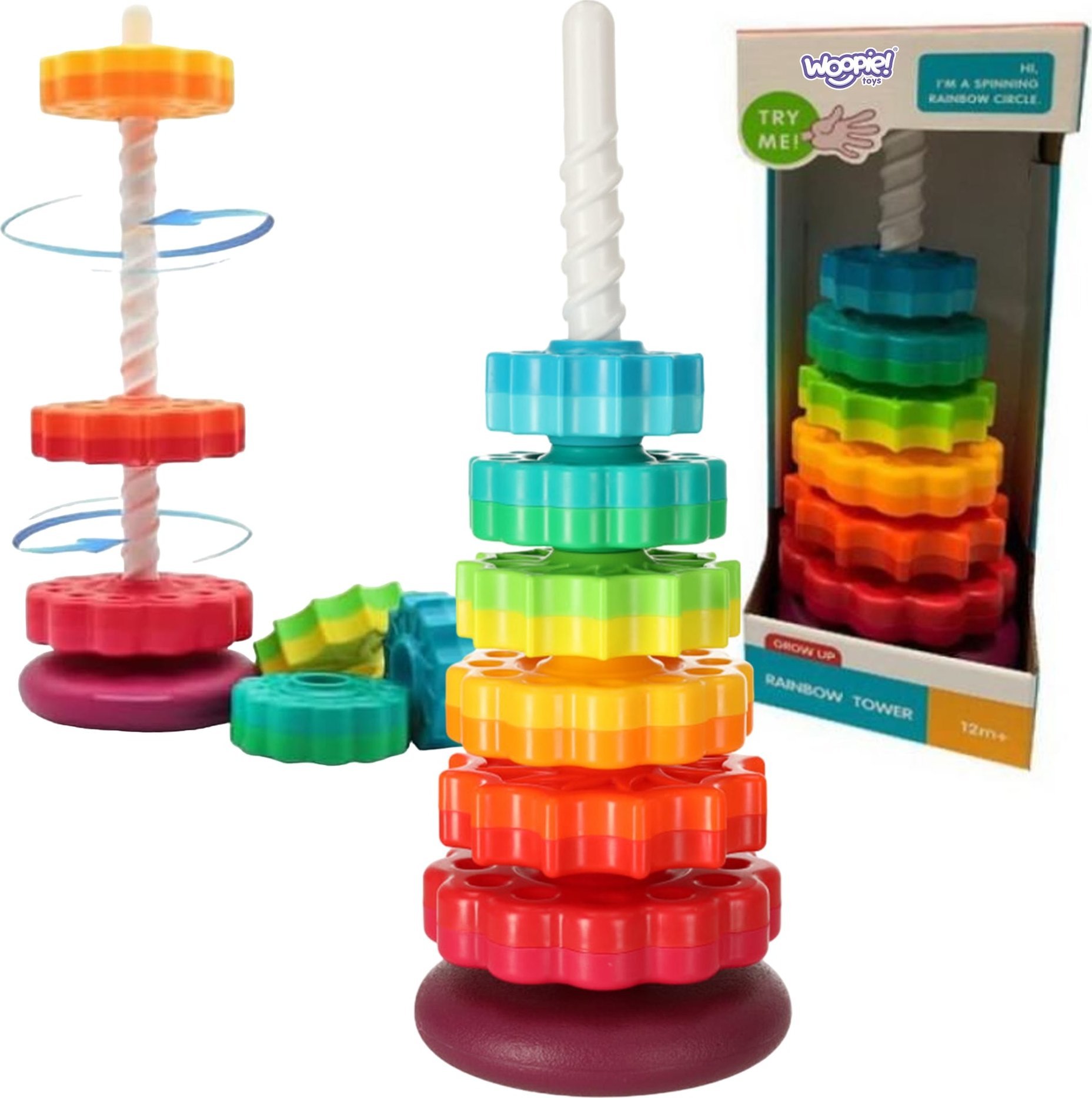 Woopie WOOPIE BABY Edukacyjna Piramidka Zakręcona Wieża