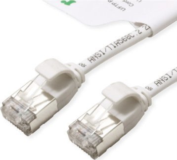 Roline ROLINE GREEN F/UTP DataCenter Patchkabel Cat.6A (Class EA), LSOH, extra dun, wit, 0,3 m