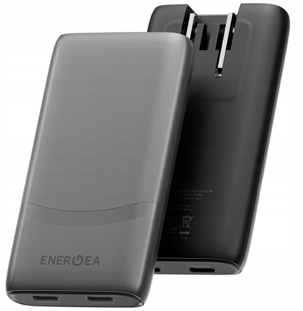 Ładowarka sieciowa Energea TravelWorld Edge 65W 2xUSB-C PD/PPS/QC3.0 (US/UK/EU) grafitowy