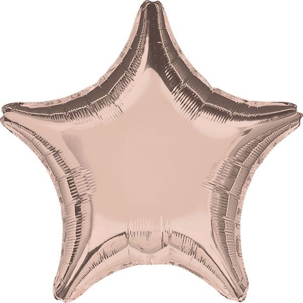 BALON foliowy Gwiazda 45cm ROSEGOLD urodziny, roczek, baby shower, chrzest, komunia, panieński