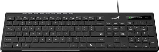 Klawiatura Genius Genius Slimstar 230 II COPILOT, klawiatura CZ/SK, multimedialny, slim rodzaj przewodowa (USB), czarna