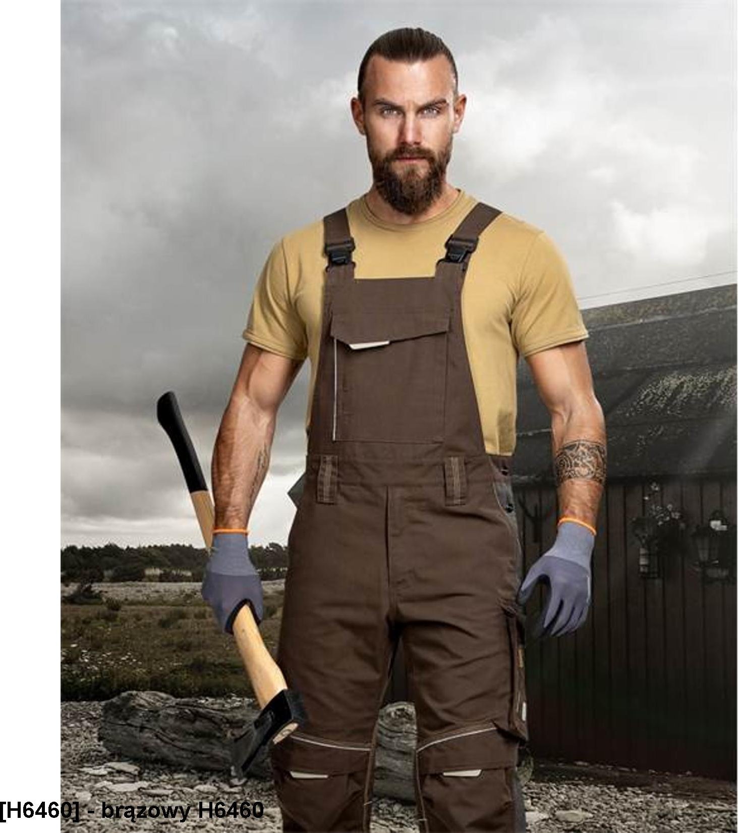 Ardon ARDON URBAN+ - Spodnie ogrodniczki ARDONURBAN+ khaki skrócone - brązowy H6460 XL