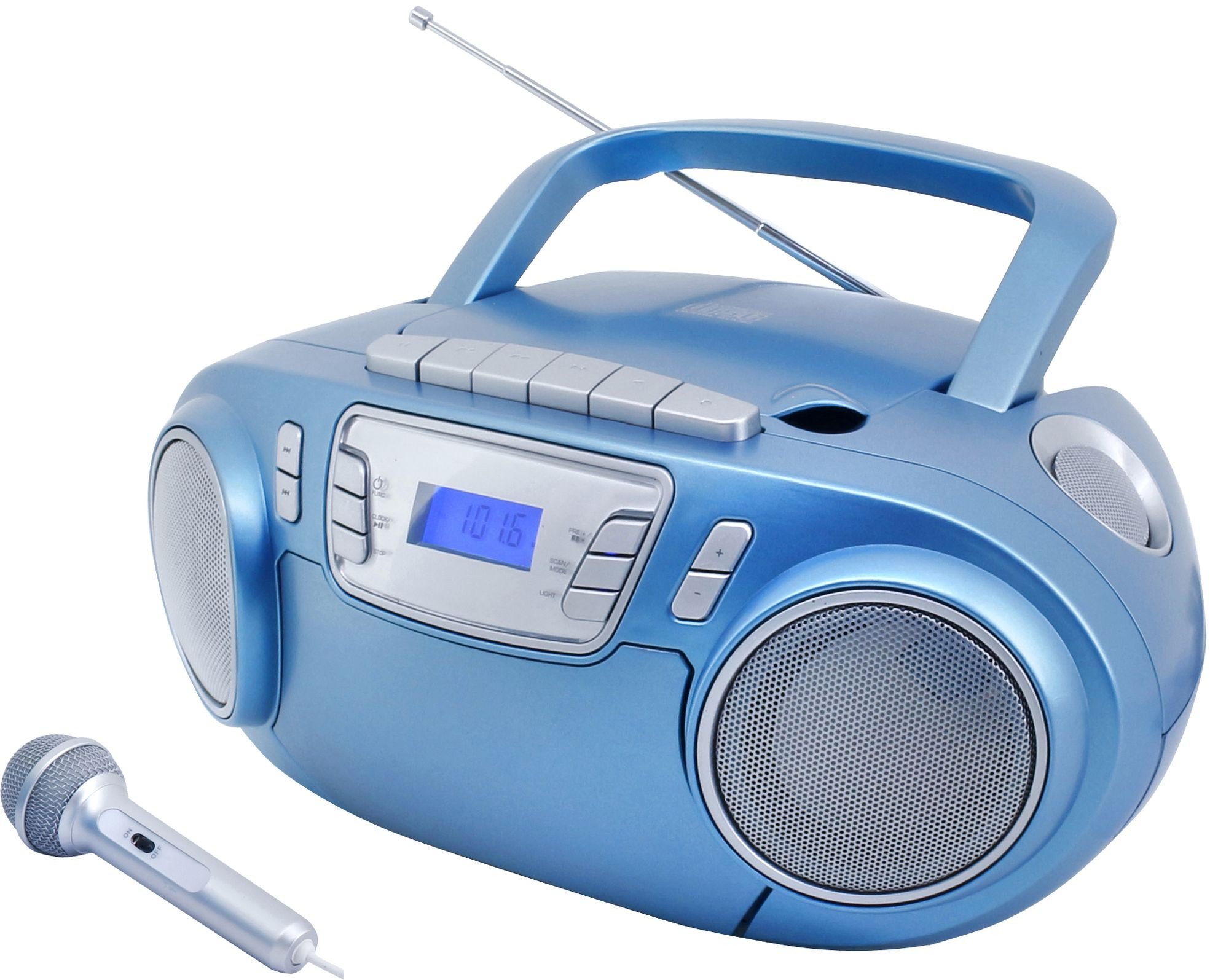 BOOMBOX SOUNDMASTER SCD5800BL FM-PLL, CD/CD-R/RW, KASETA, USB, MIKROFON, ŚWIATŁA