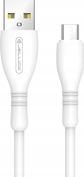 Kabel USB Jellico USB-A - microUSB 1 m Biały (6974929201388)
