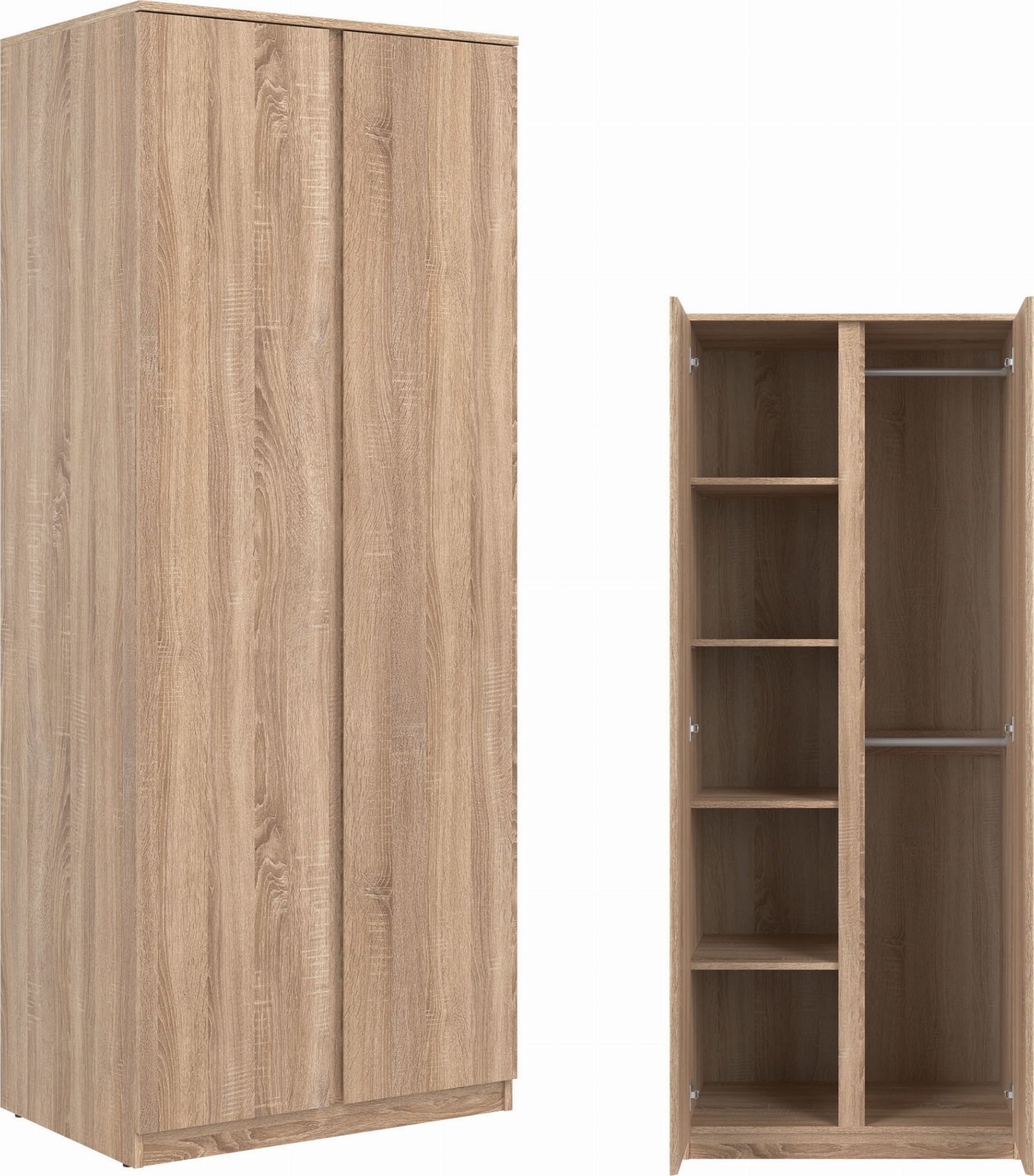 BogFran Szafa wąska Garderoba Regał dąb Sonoma REMI RM10