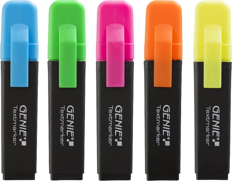 Genie GENIE Textmarker 5-Farben 5 Stk.