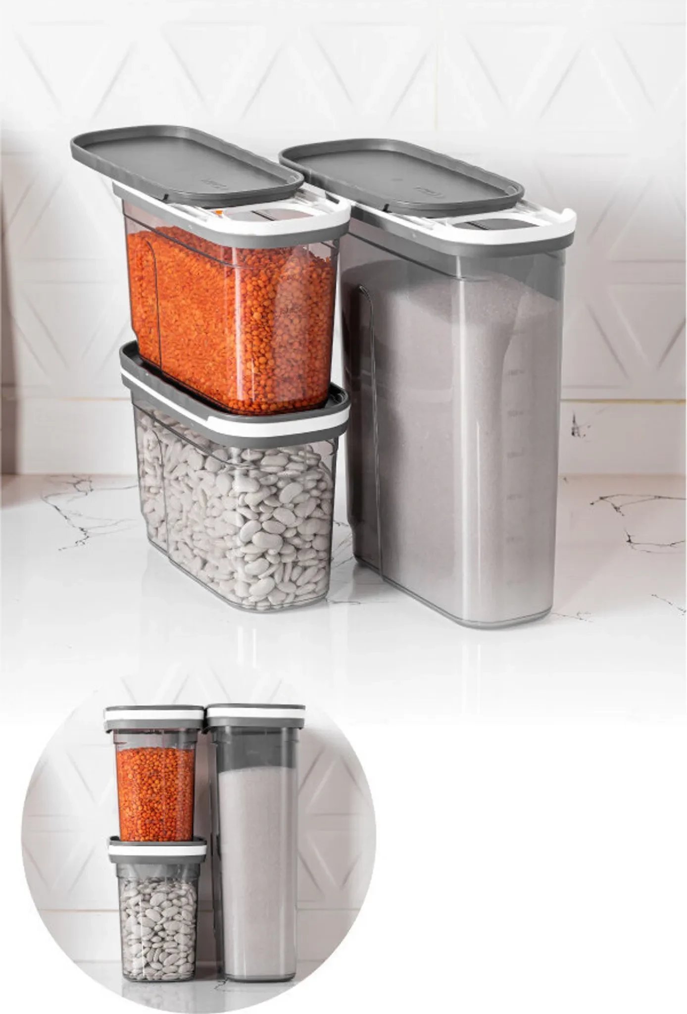 hermia birių produktų indelių komplektas, 3 vnt.