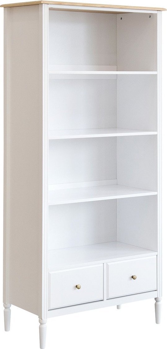 Atmosphera Regał Solen 4 półki, 2 szuflady biały