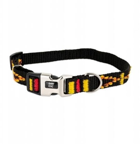 Barry King Obroża dla psa, wzór etniczny, taśma polipropylenowa, 16mm/30-47cm czarny