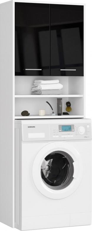 Fabryka Mebli Akord SŁUPEK REGAŁ ŁAZIENKOWY FIN NAD PRALKĘ BIAŁY / CZARNY POŁYSK