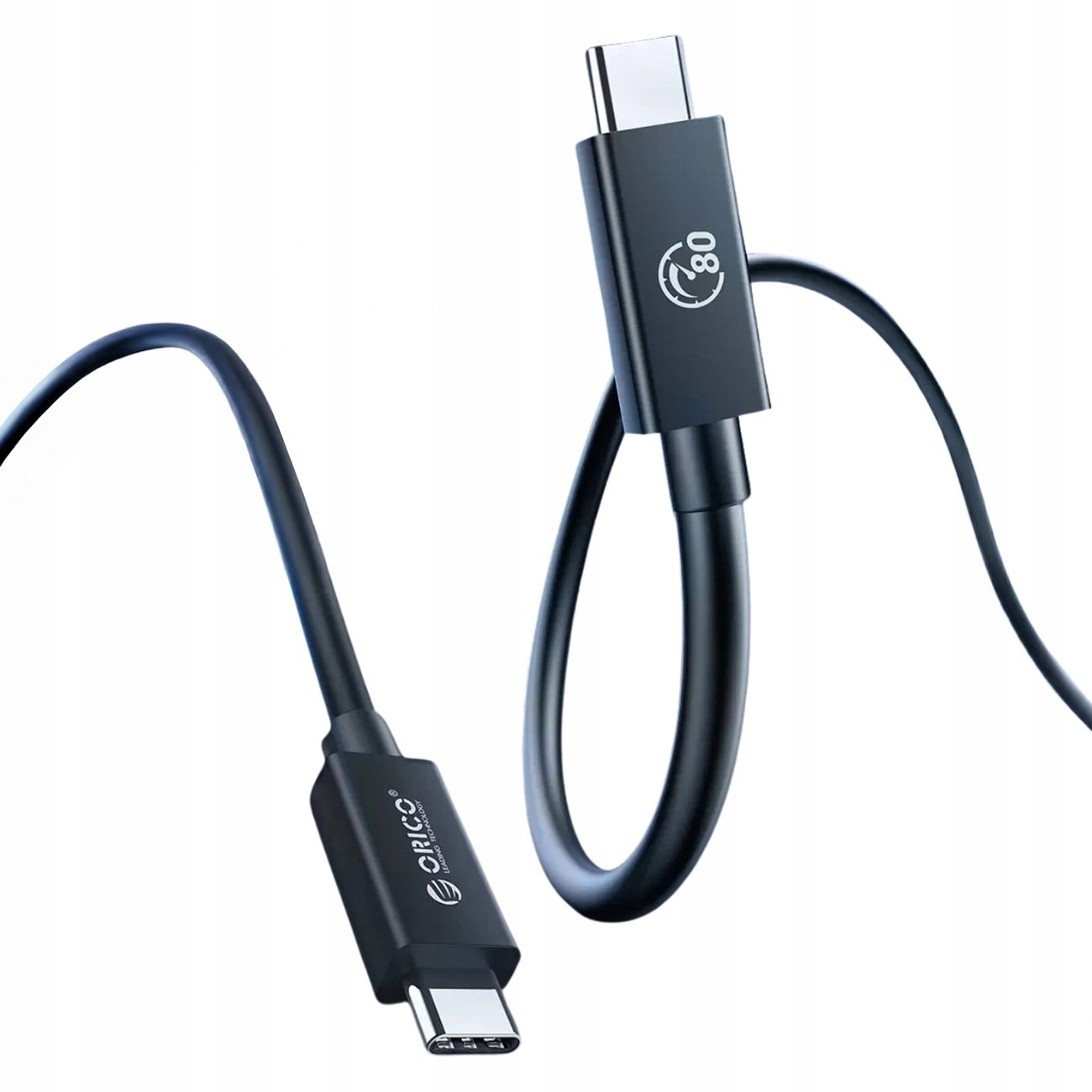 Kabel Orico USB4 Thunderbolt5 80Gbps 240W USB-C do USB-C 1,5m - czarny