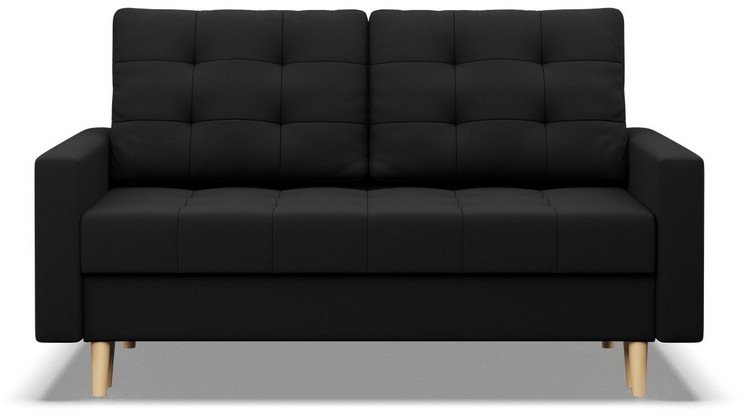 Sofa skandynawska, pikowana, NUBO, 152x92x92 cm, czarny