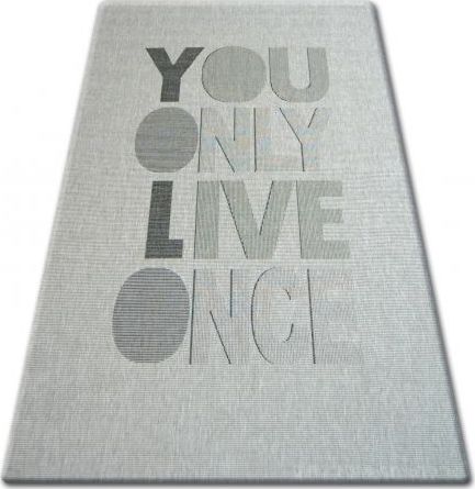 Dywany Łuszczów DYWAN SZNURKOWY SIZAL FLOORLUX 20272 YOLO srebrny / czarny, 200x290 cm