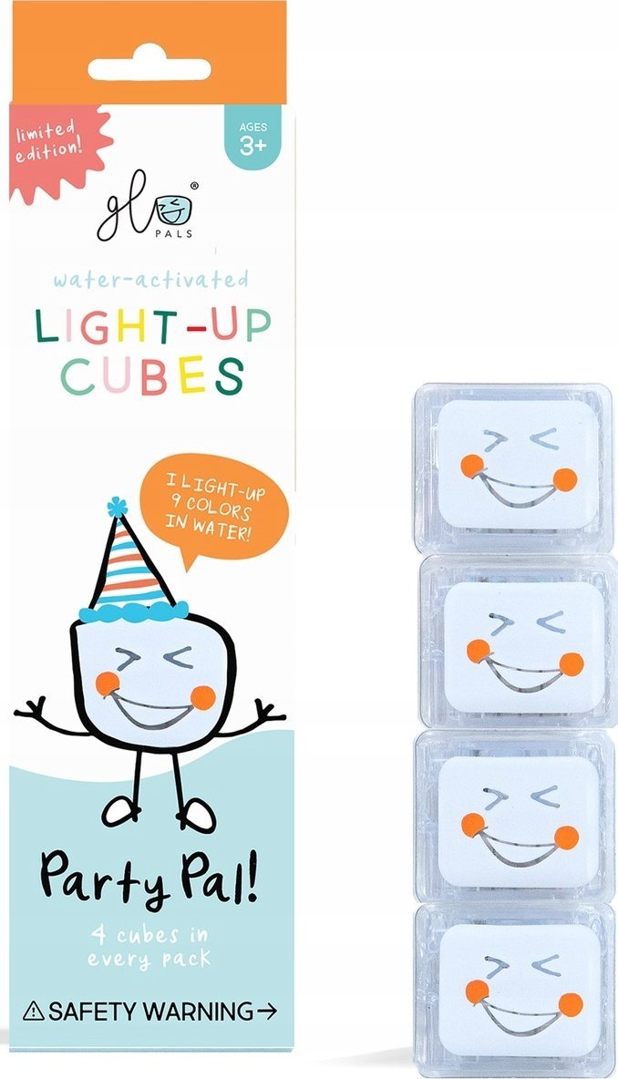Glo Pals, Kostki sensoryczne świecące w wodzie - Party Pal, 4 szt.