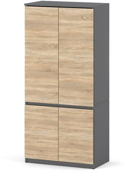 Szafa Do Przedpokoju Loft 80cm Garderoba Półki Drążek Szary Dąb Sonoma