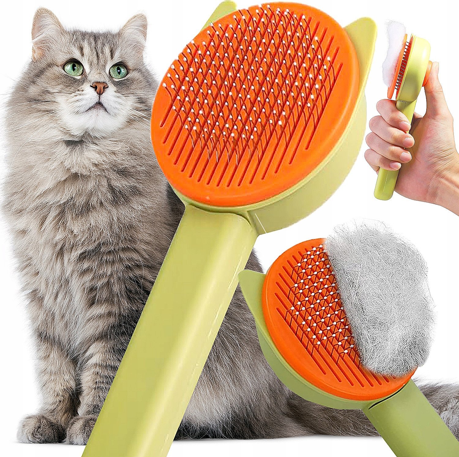 SZCZOTKA SAMOCZYSZCZĄCA DLA PSA KOTA DO CZESANIA SIERŚCI PODSZERSTKA TRYMER