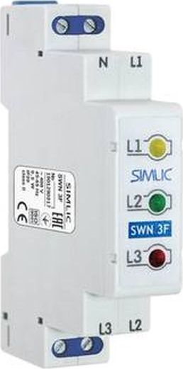 Simet Wskaźnik napięcia LED 3-fazowy SWN 3F TS 35 szary 85132012