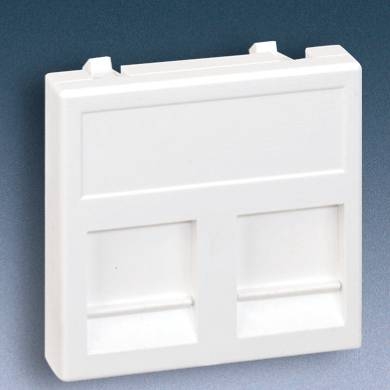 Kontakt-Simon Płytka K45 gniazda teleinformatycznego podwójnego 2xRJ z przesłoną czysta biel - KB76/9