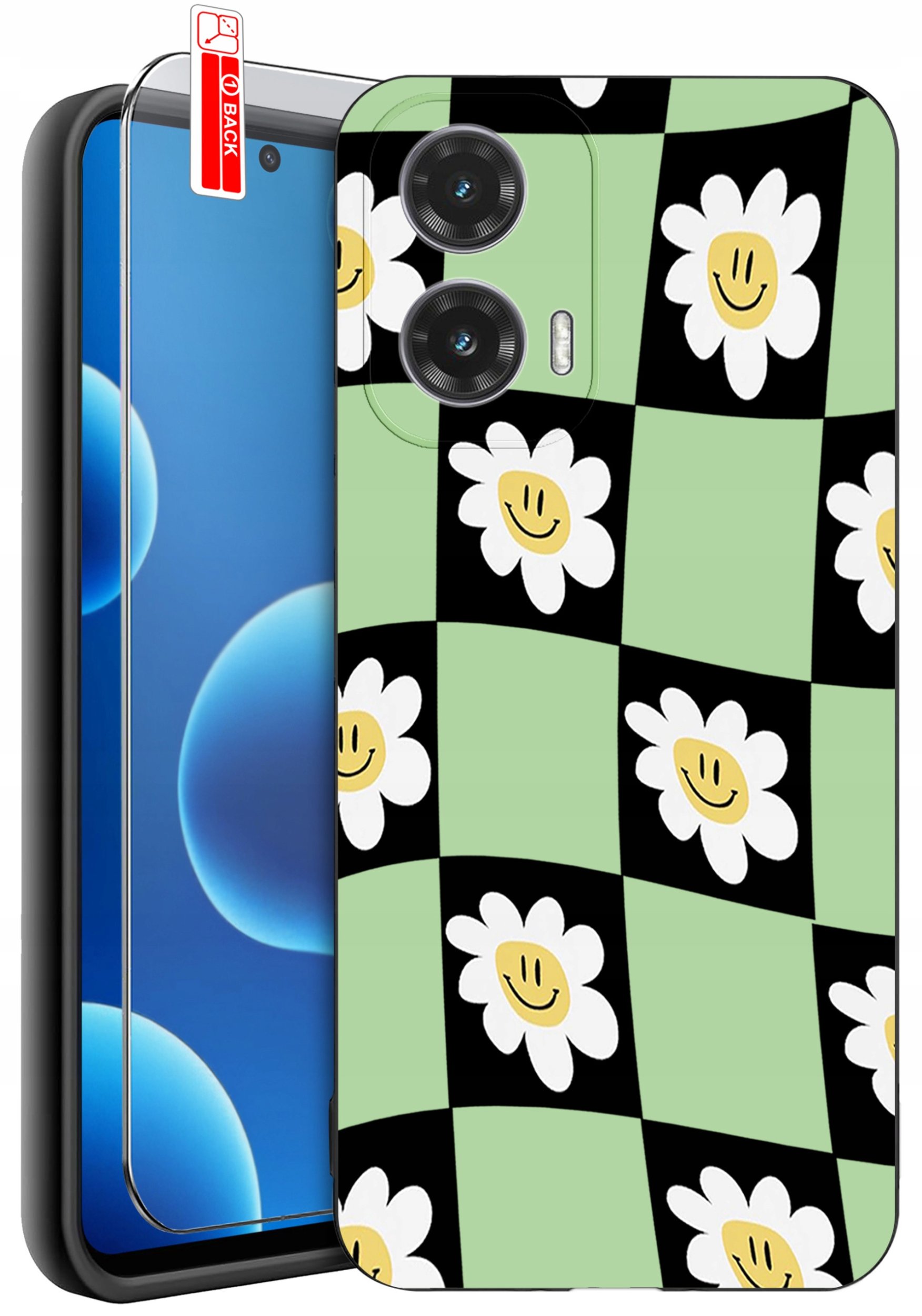 ETUI do Motorola Moto G45 5G | WZORY | SILIKONOWE MATT CASE + SZKŁO 9H