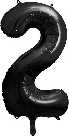 Party Deco BALON FOLIOWY CYFRA 2 CZARNY 86CM