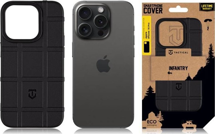 Tactical Infantry Cover for Apple iPhone 15 Pro Black standard