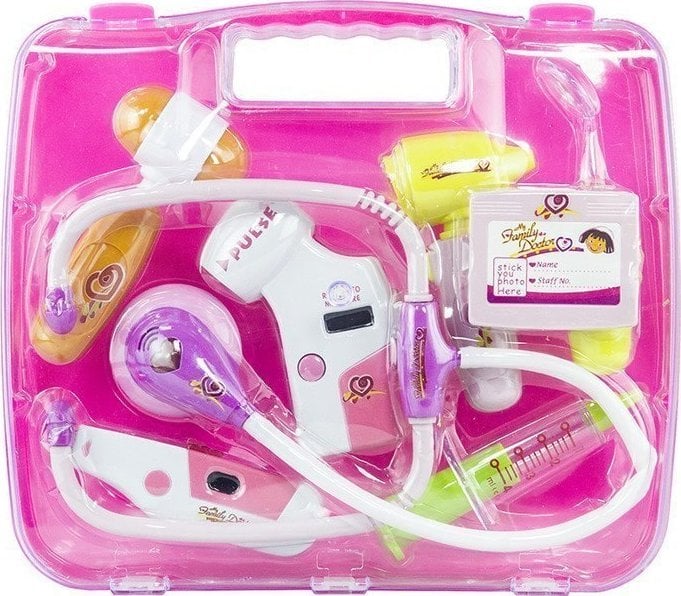 LeanToys Zestaw Lekarski W Walizce Różowy Stetoskop Lekarz LEAN Toys