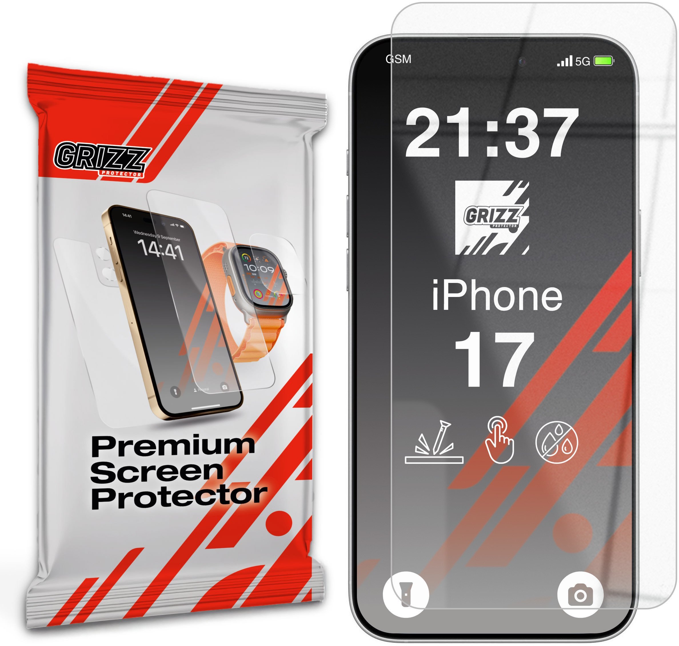 Szkło hybrydowe GrizzGlass HybridGlass do Apple iPhone 17