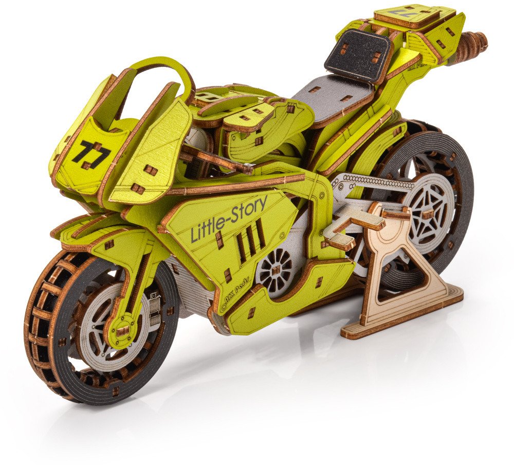 Little Story Drewniane Puzzle Model 3D - Motocykl Grand Prix