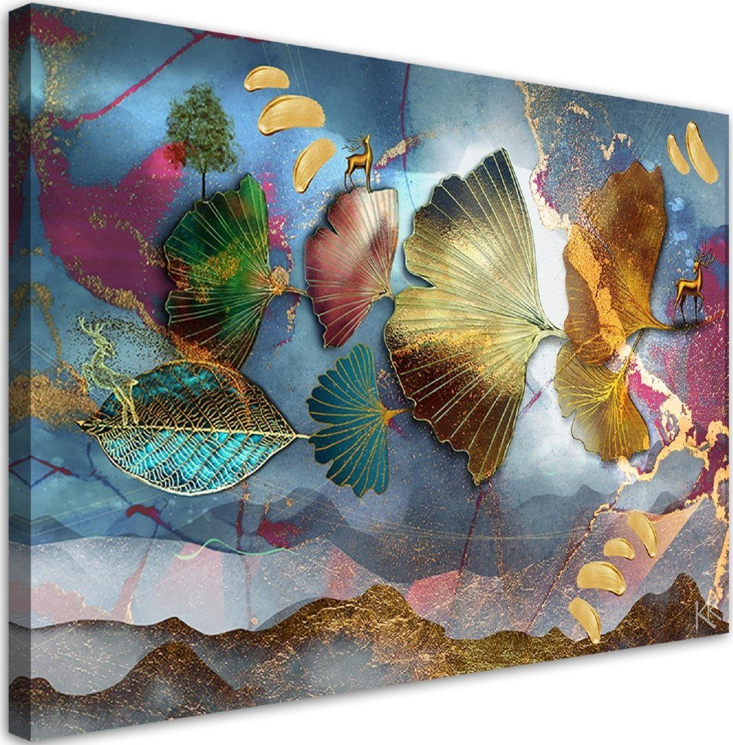 Feeby Obraz na płótnie, Kolorowe liście abstrakcja - 120x80