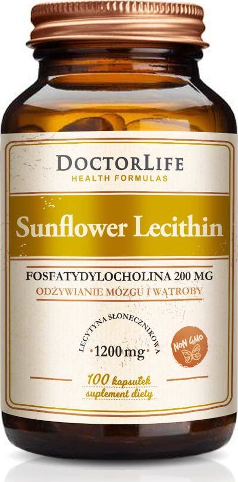 Doctor Life Doctor Life Sunflower Lecithin lecytyna słonecznikowa 1200mg suplement diety 100 kapsułek