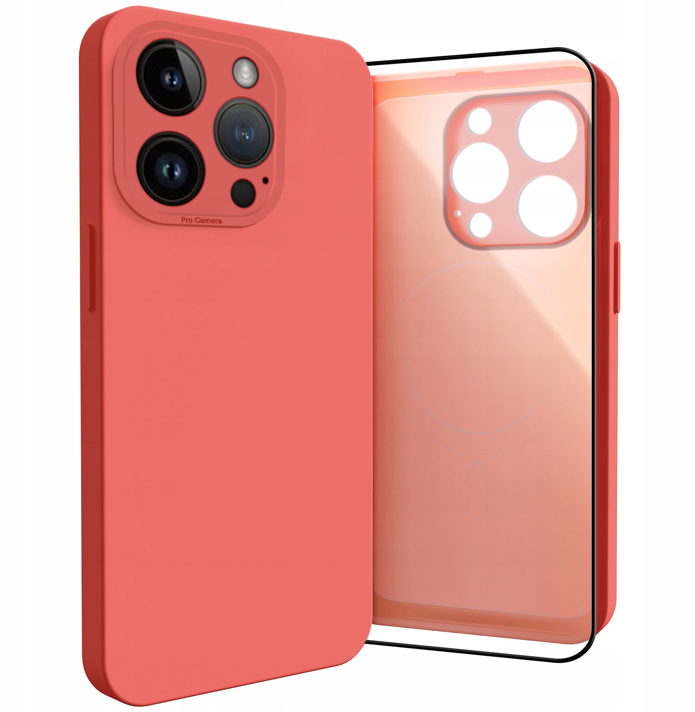 Etui do Apple iPhone 14 Pro (Do Magsafe, Osłona Kamery, Czerwone) Szkło