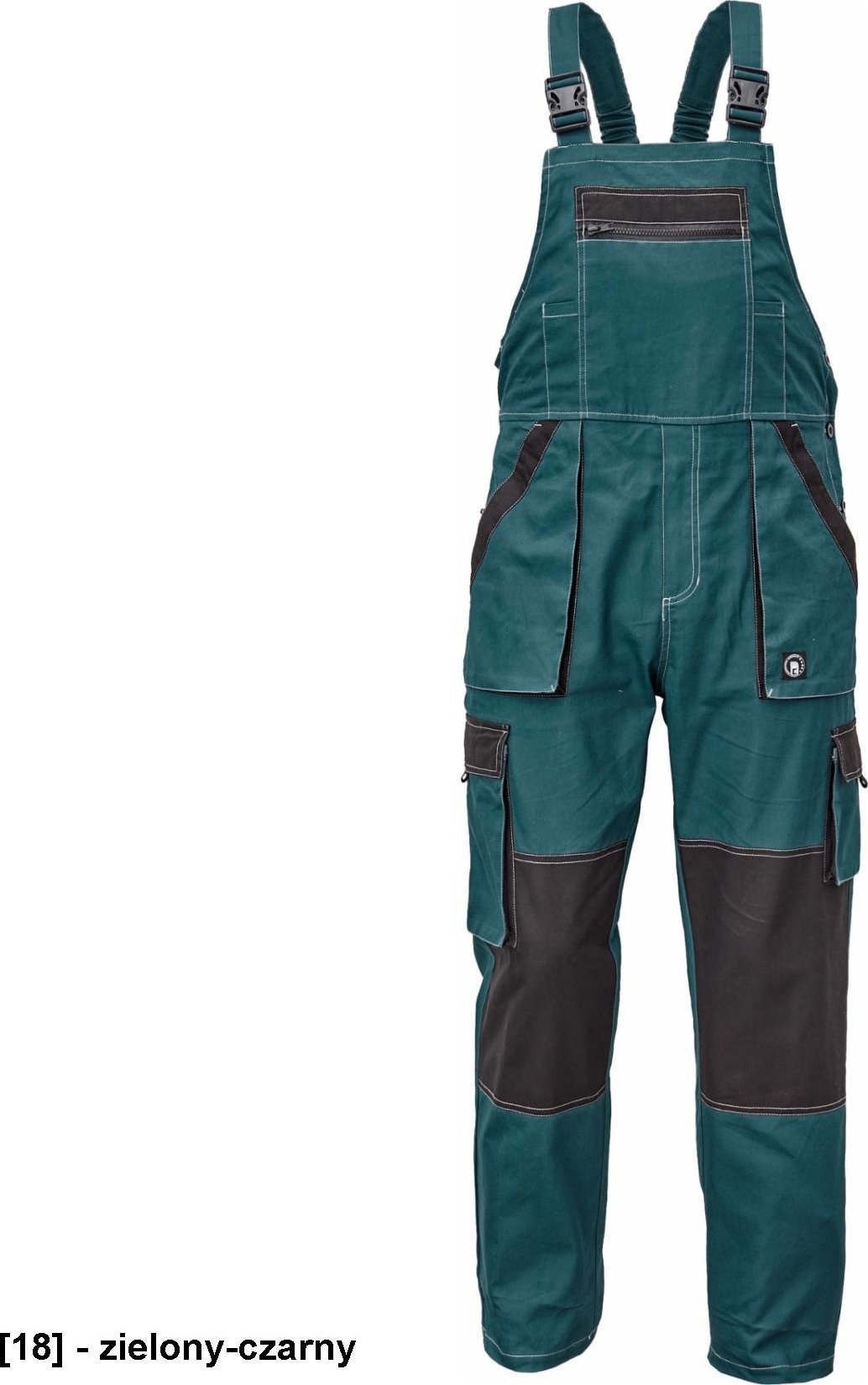 CERVA MAX SUMMER - ogrodniczki - zielony-czarny 44