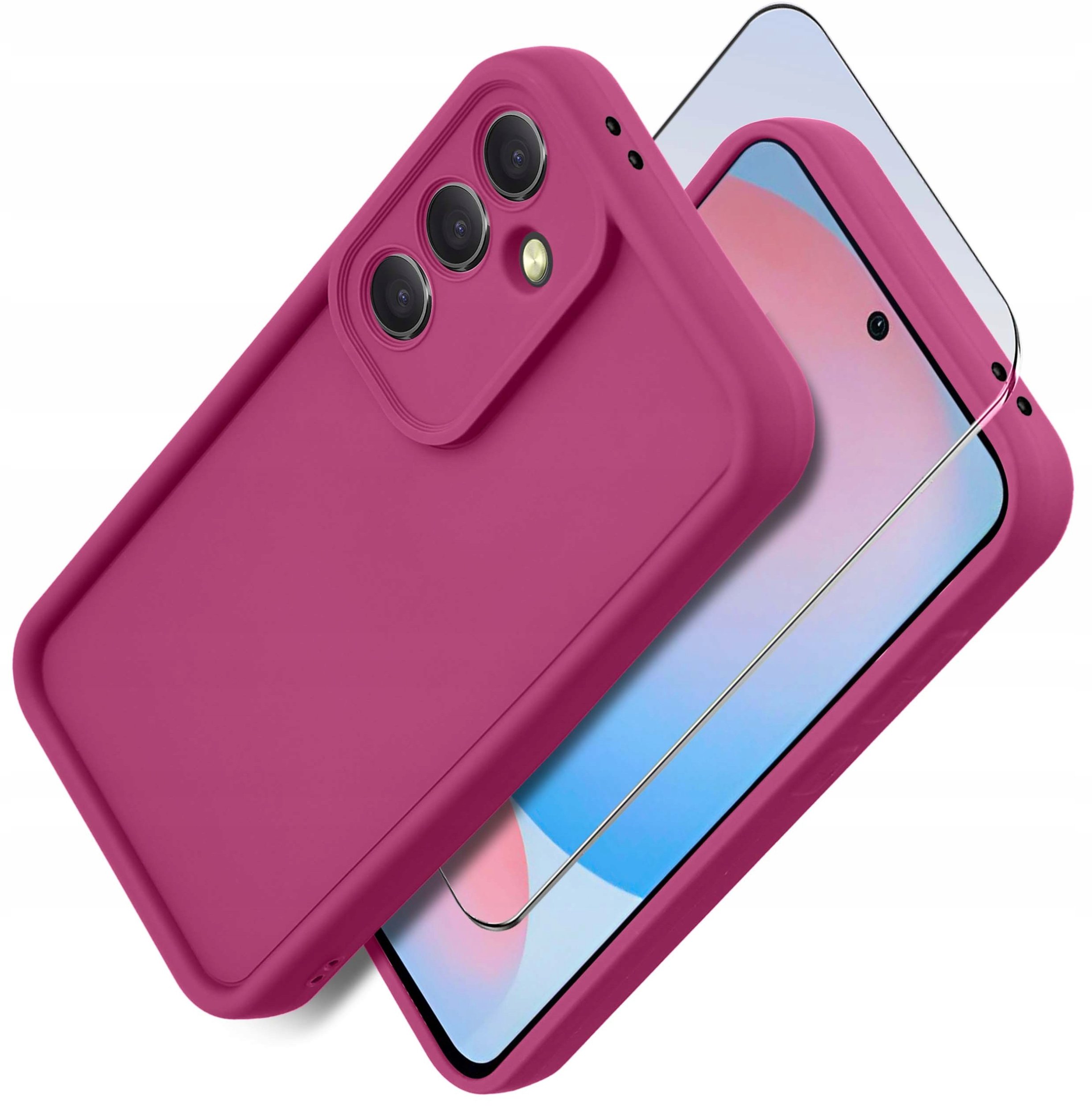 Etui do Samsung A56 5G silikonowe MATOWE + Szkło ochronne na ekran