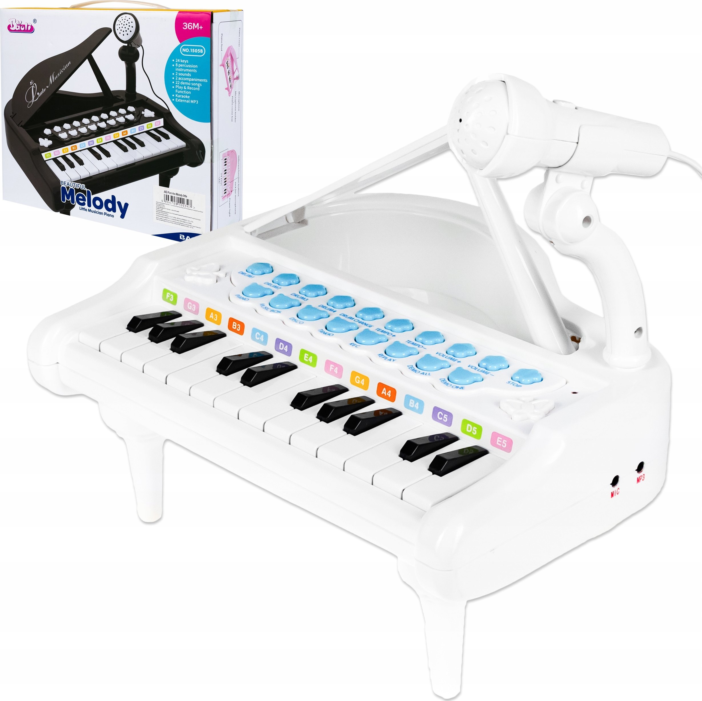 Pianino Multimedialne Fortepian Dla Dzieci Organy Mikrofon Karaoke Mp3