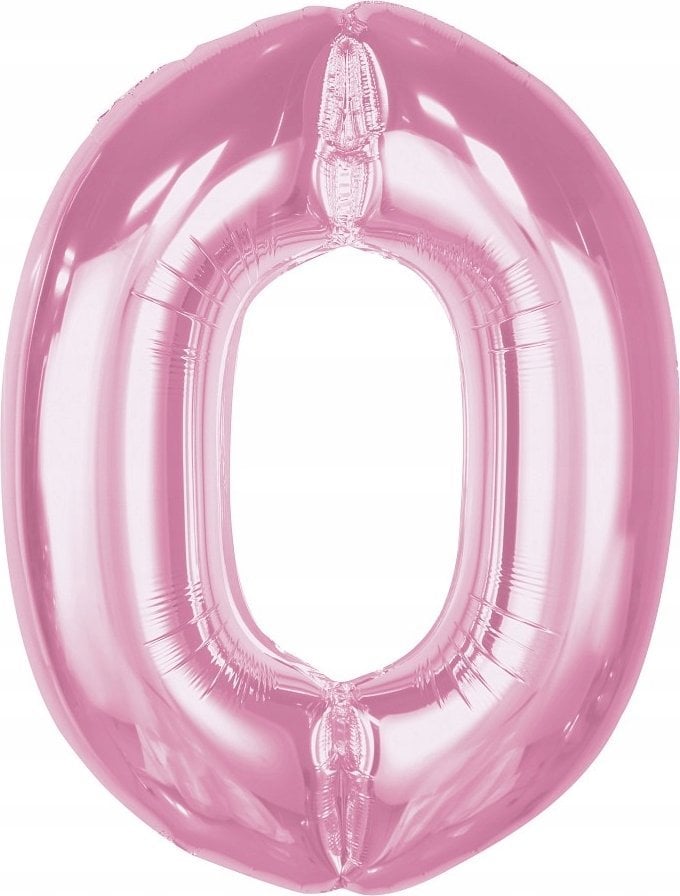 GoDan Balon foliowy cyfra 0 jasnoróżowa Smart 92cm