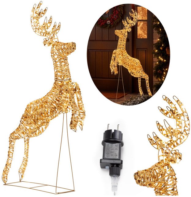 Renifer świąteczny 120 LED dekoracja świetlna 145 cm do ogrodu, ciepły biały UNIWERSALNY