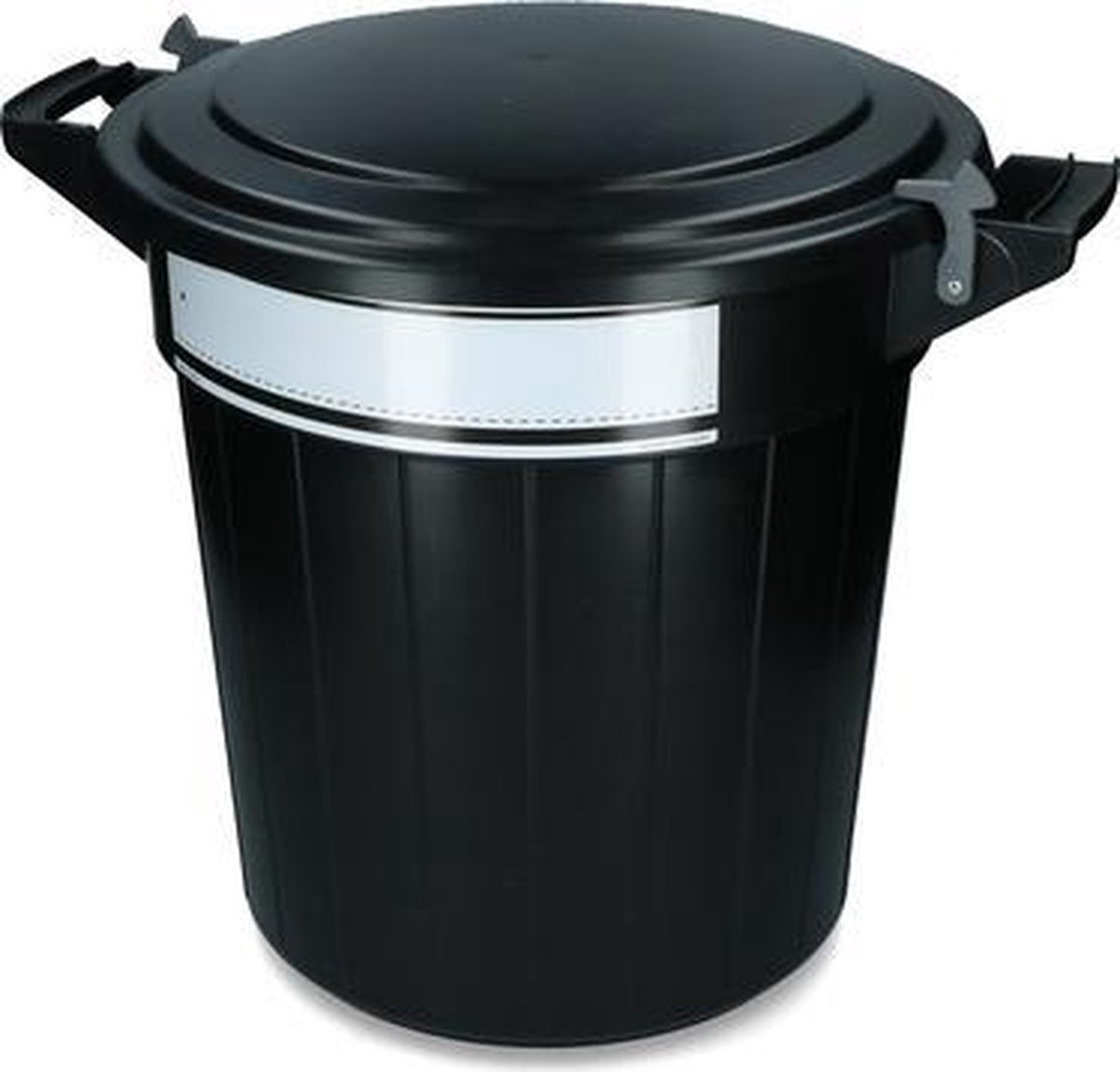 Storage bucket 80 l black, lid, lock and writing label 1 st