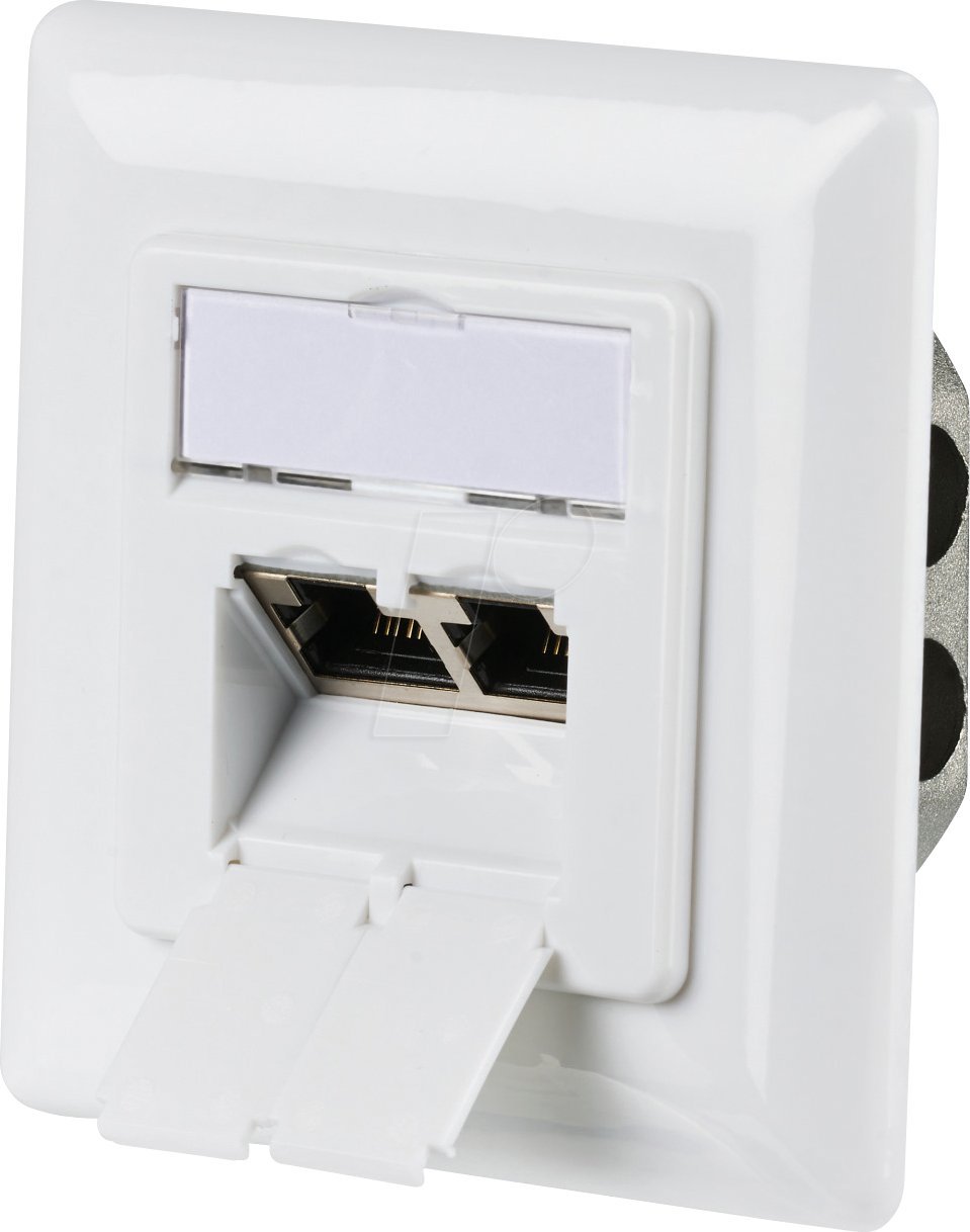 EFB Netzwerkdose CAT6a Unterputz 2-fach RJ45 LSA+ Weiss