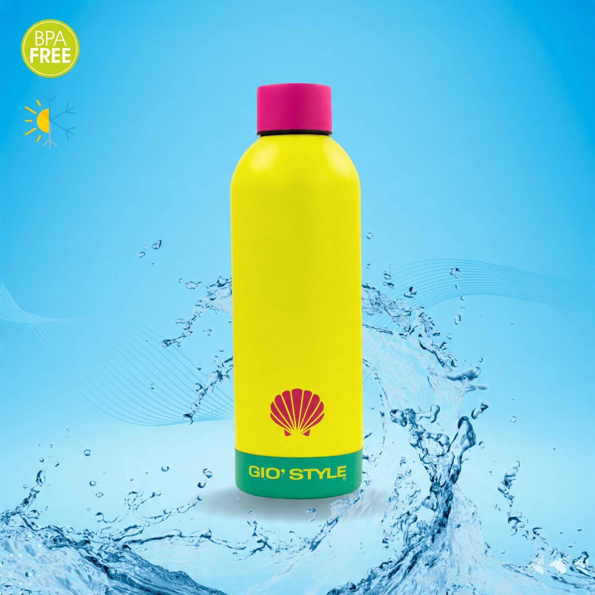 Pudele Fluo 0 75L assorti roza/dzeltena/zala/zila 8000303316749