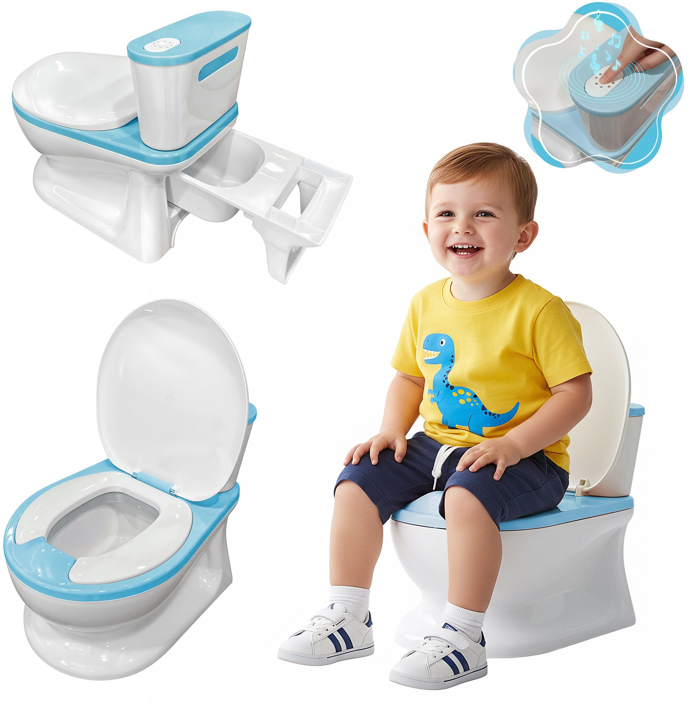 INTERAKTYWNY NOCNIK TOALETA ANTYPOŚLIZGOWA DLA DZIECI Z DŹWIĘKIEM ORSETTO NIBIESKI