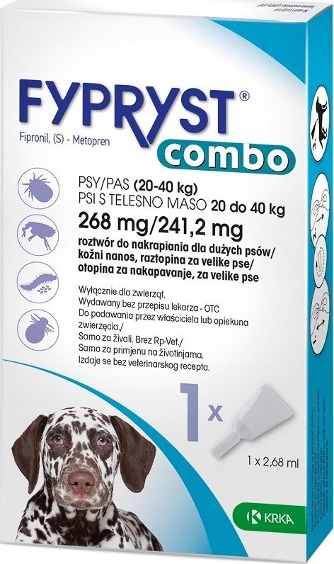 KRKA FYPRYST COMBO PSY 20-40kg 268mg/241,2mg (1szt)