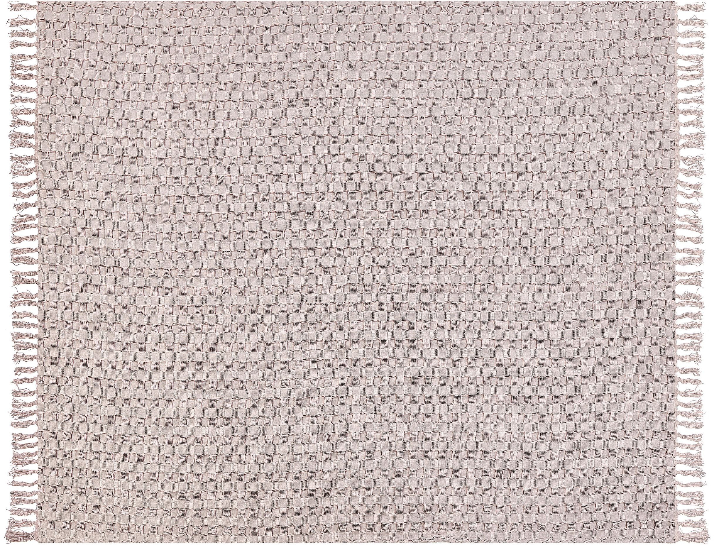 Narzuta na łóżko BERE Bawełna 220 x 240 cm Pastelowy róż