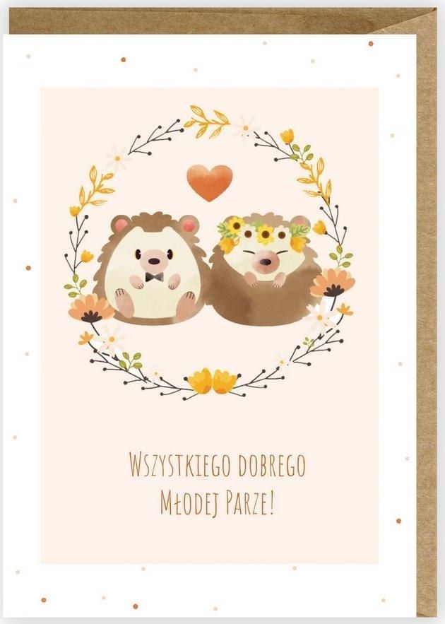 Cardie Kartka okolicznościowa, eko koperta Ślub K009