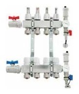 Rozdzielacz RED INOX STANDARD 10-obw. z zaworami regulacyjnymi i odcinającymi (DWZ)