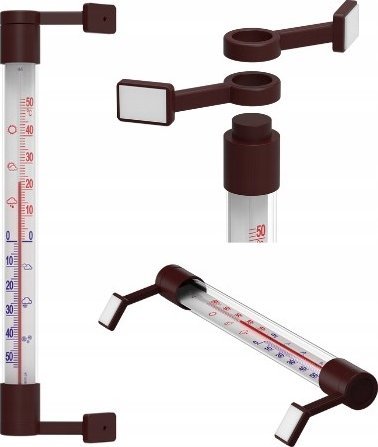 Browin Termometr zewnętrzny samoprzylepny brązowy 22 cm